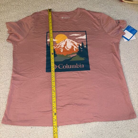 Columbia Large Pink Mountain Graphic Tee Short Sleeve Crew Neck Womens NWT - Picture 6 of 6